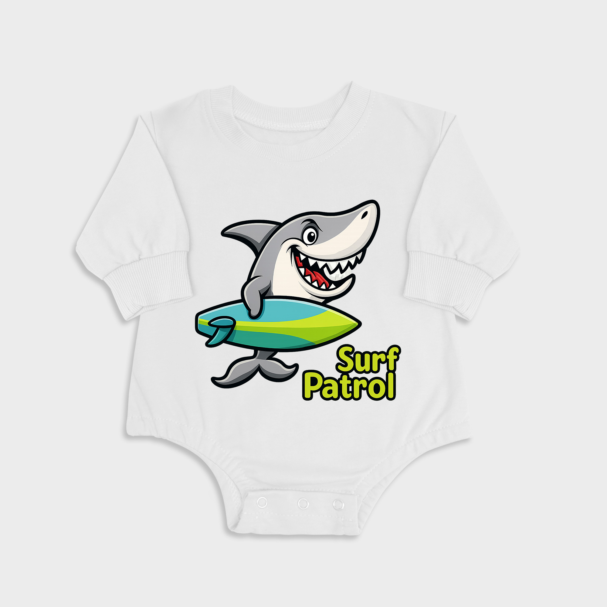 Surf Patrol White long-sleeved triangle baby onesies