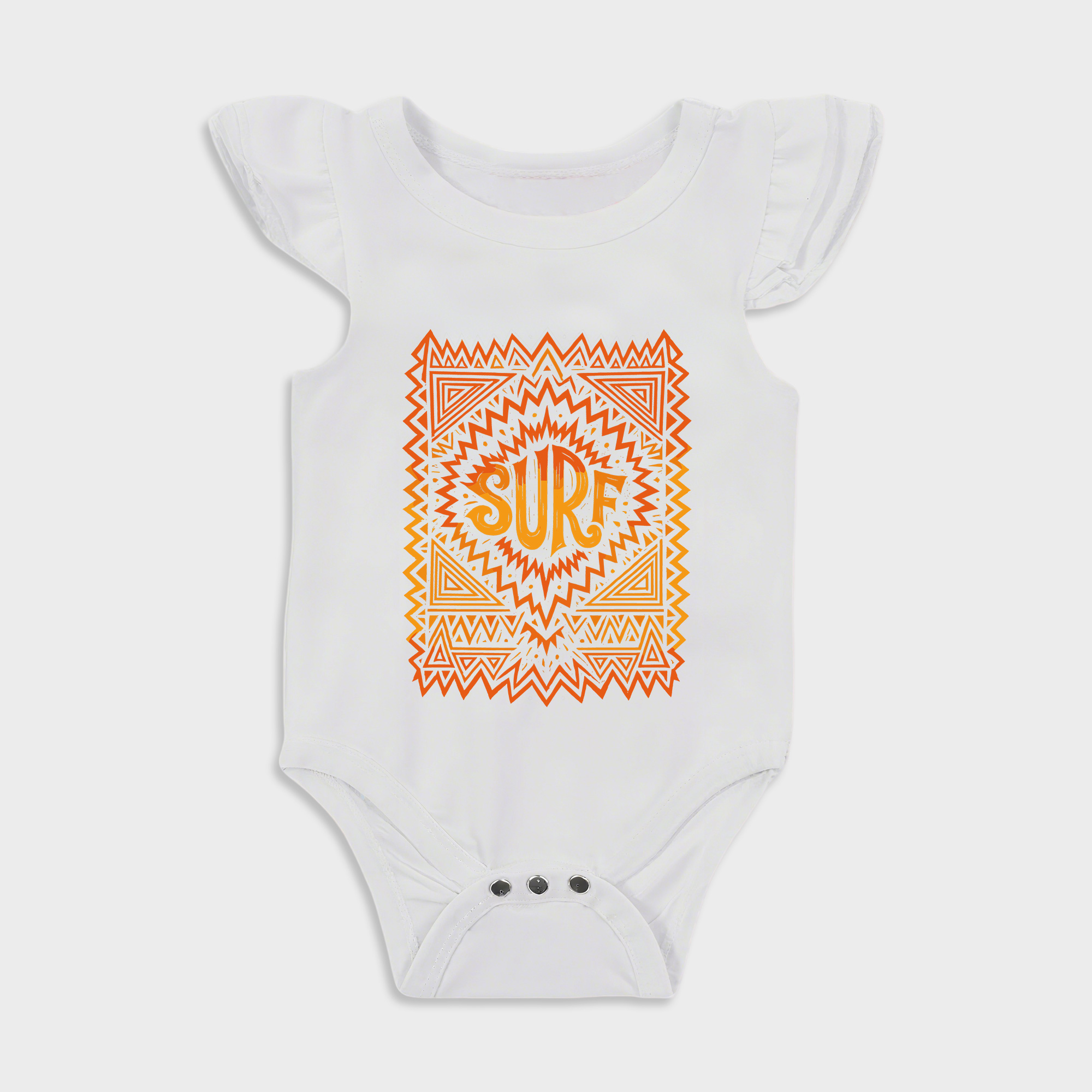 Baby romper - Surf Ruffled Triangle Romper White