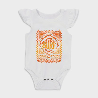 Baby romper - Surf Ruffled Triangle Romper White