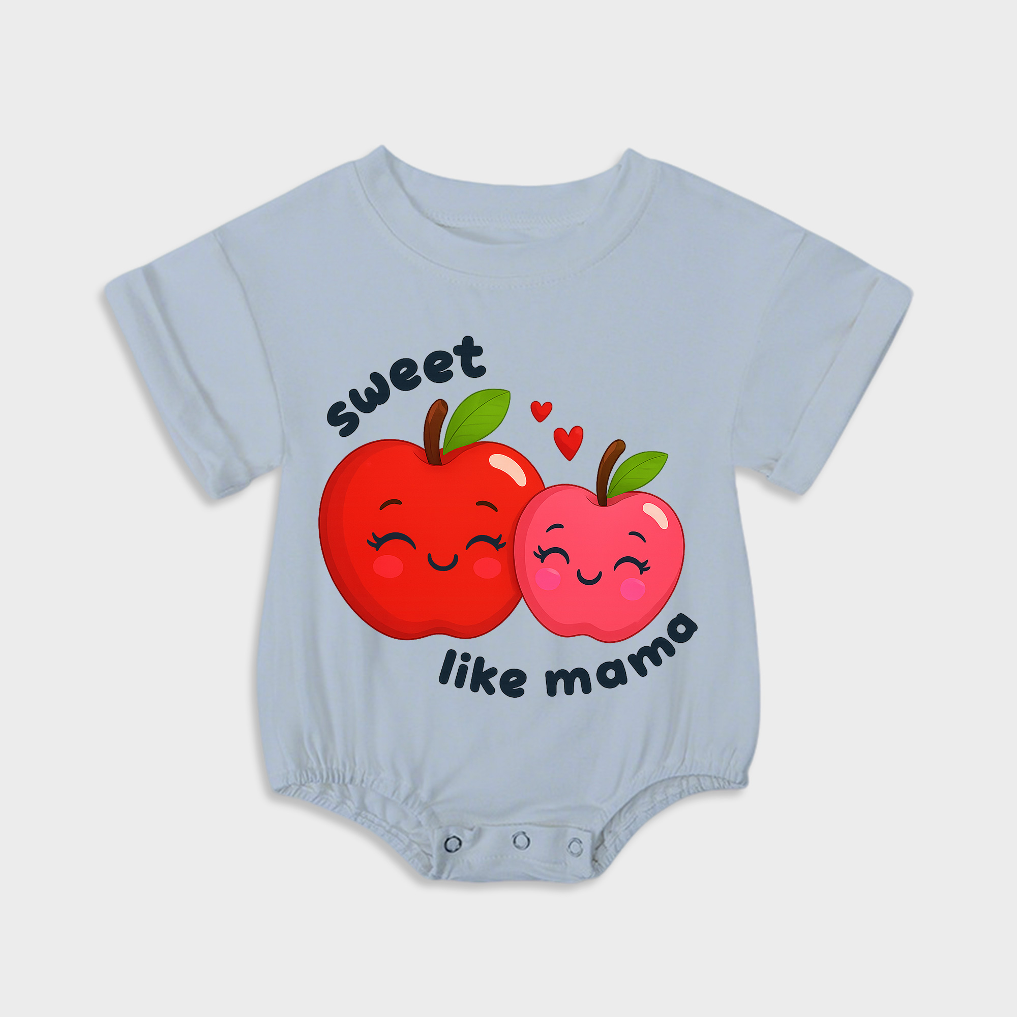 baby onesies - sweet like mama short-sleeved triangle onesies light steel blue