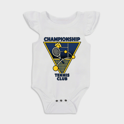 Baby romper - Tennis Ruffled Triangle Romper White
