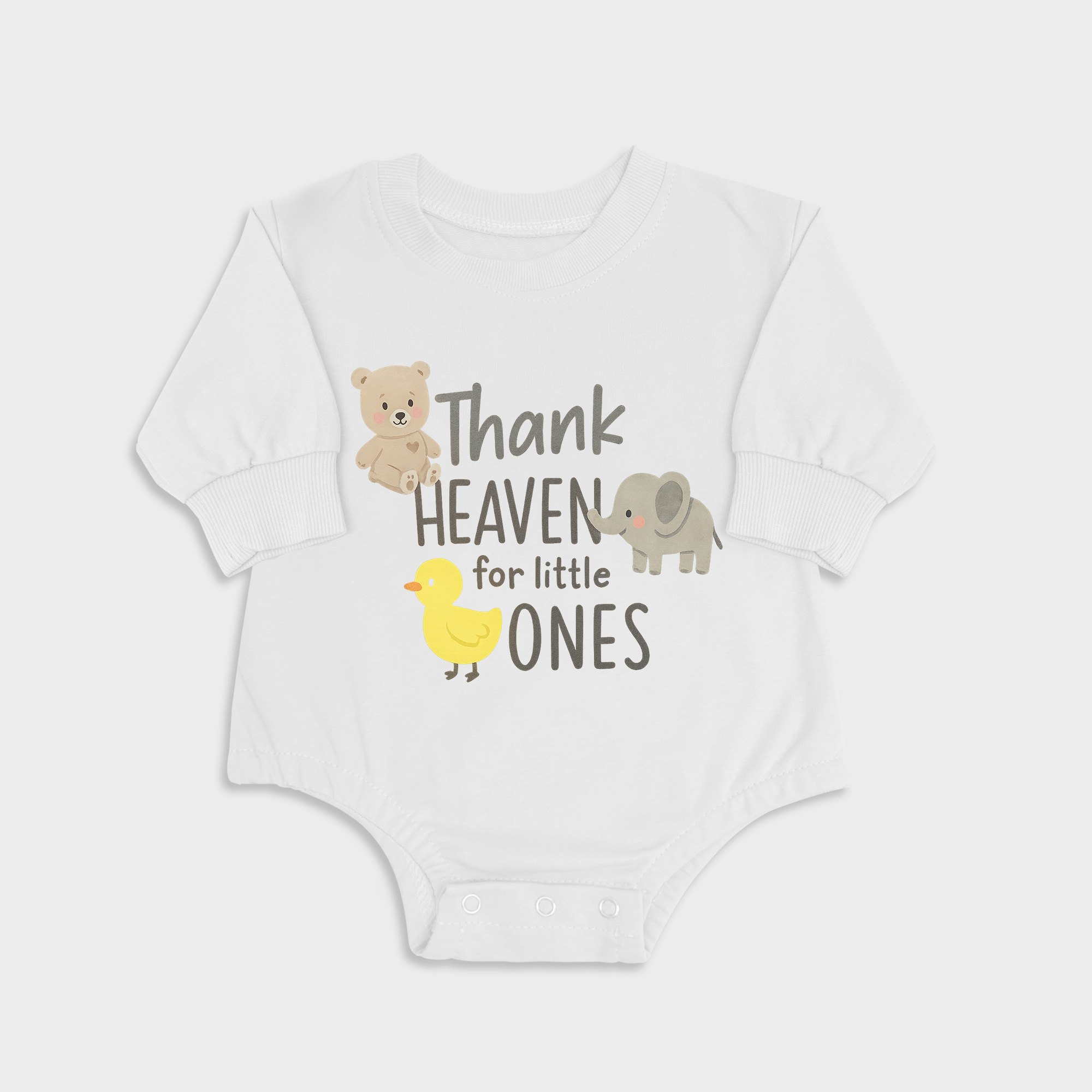 Thank Heaven For Little Ones White long-sleeved triangle baby onesies