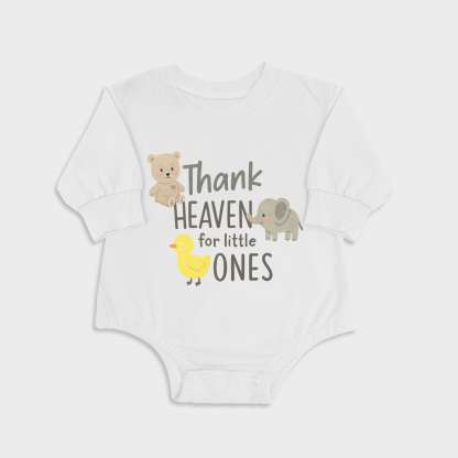 Thank Heaven For Little Ones White long-sleeved triangle baby onesies