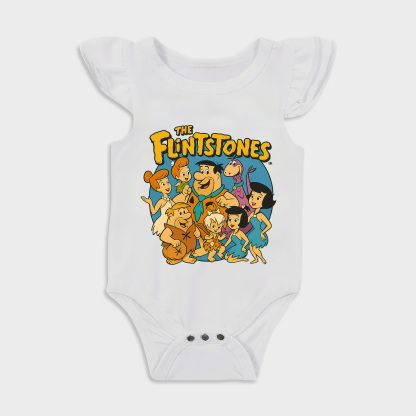 Baby romper with The Flintstones design in White