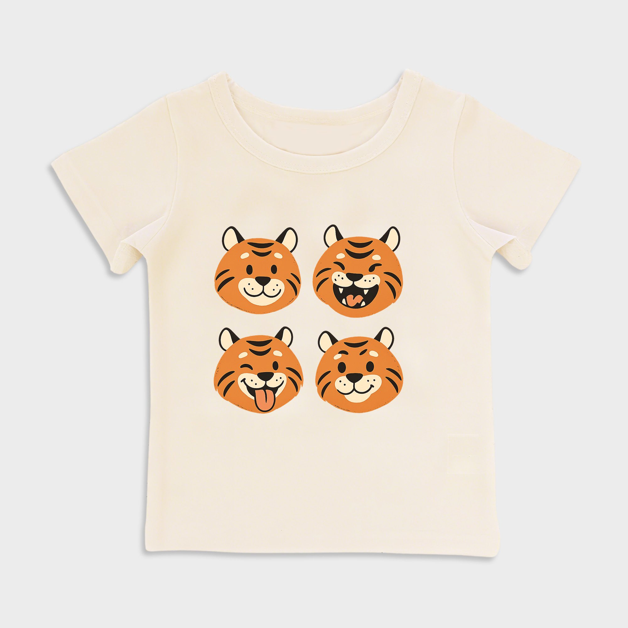 baby shirts Tiger-Kids' T-Shirt, Toddler Top Beige
