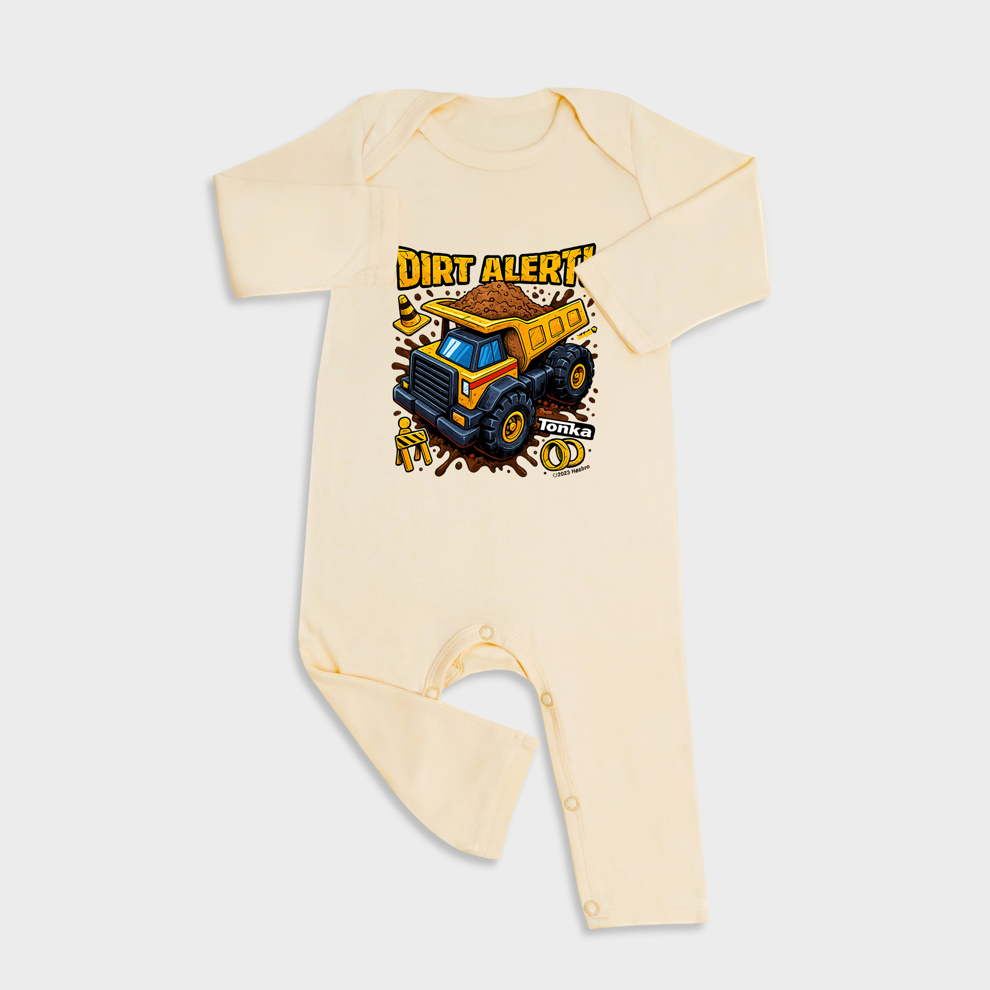 Tonka Truck Long Sleeve &Long Leg Jumpsuit Light Yellow