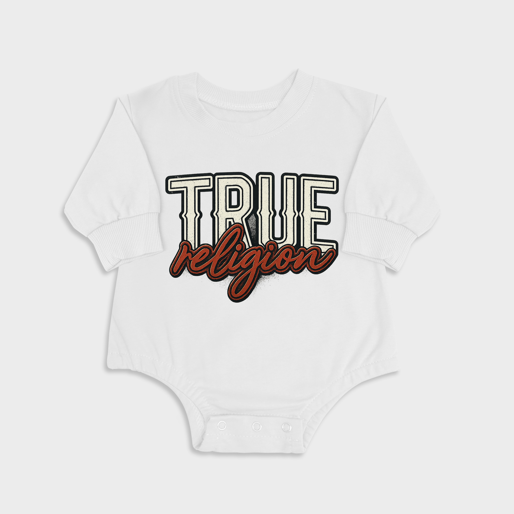 True White long-sleeved triangle baby onesies
