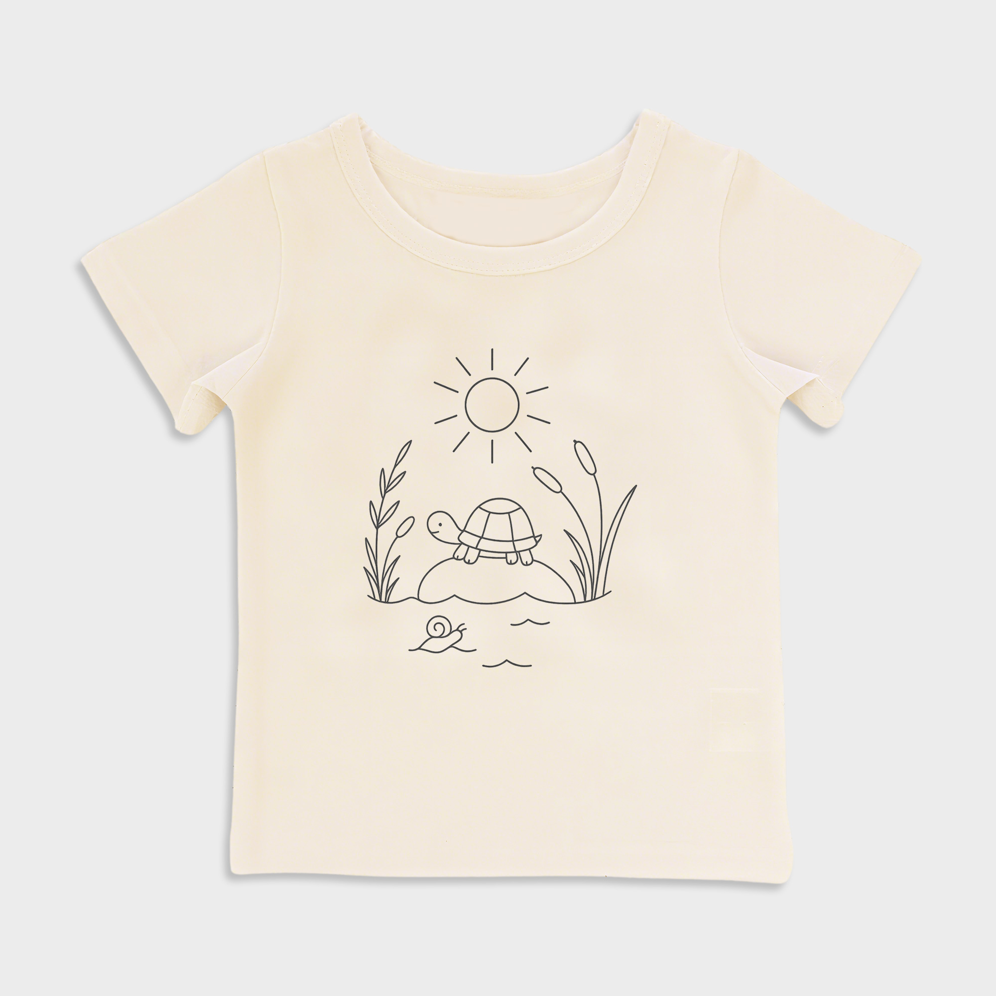 baby shirts turtle kids' t shirt, toddler top beige