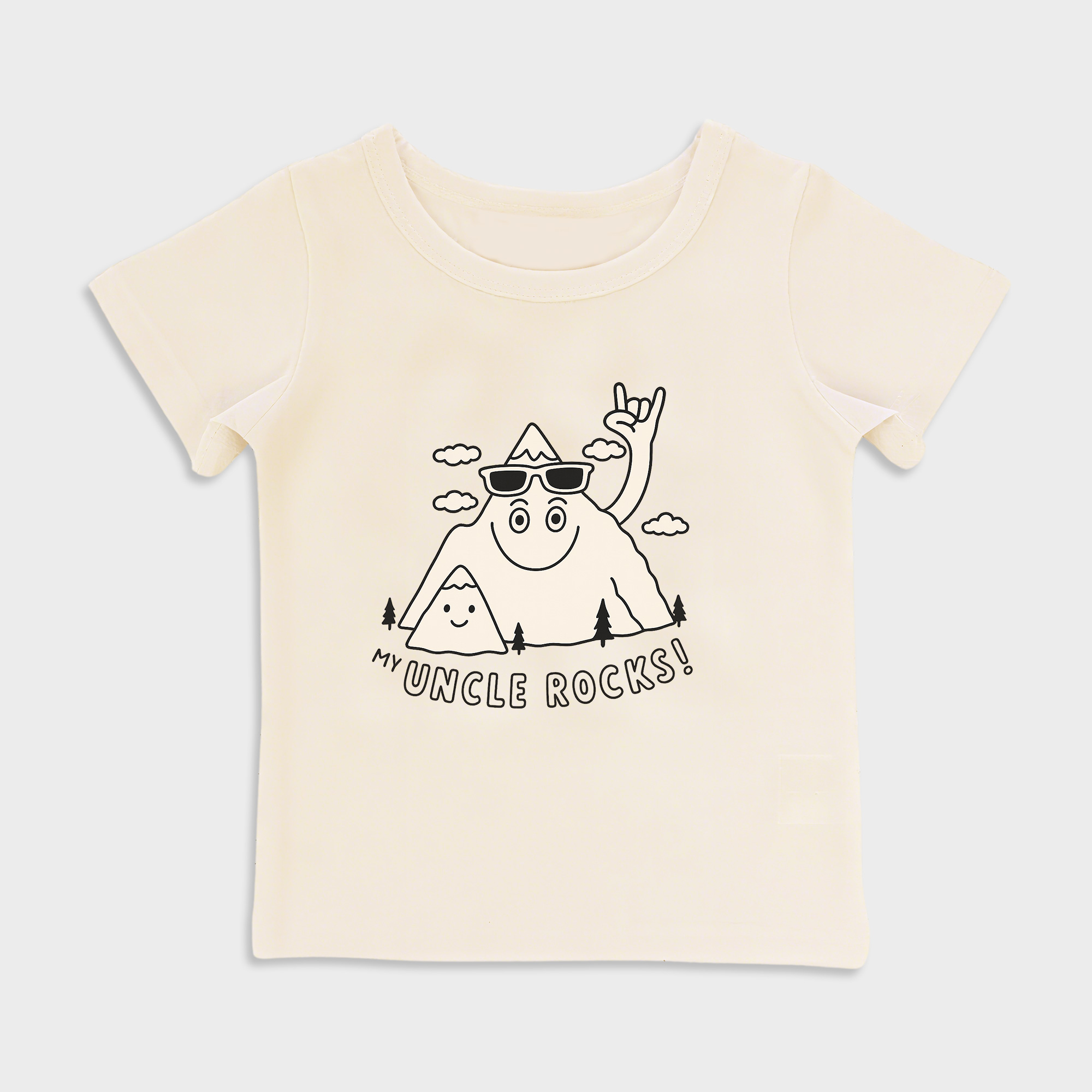 baby shirts uncle rocks kids' t shirt, toddler top beige