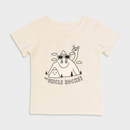 baby shirts uncle rocks kids' t shirt, toddler top beige