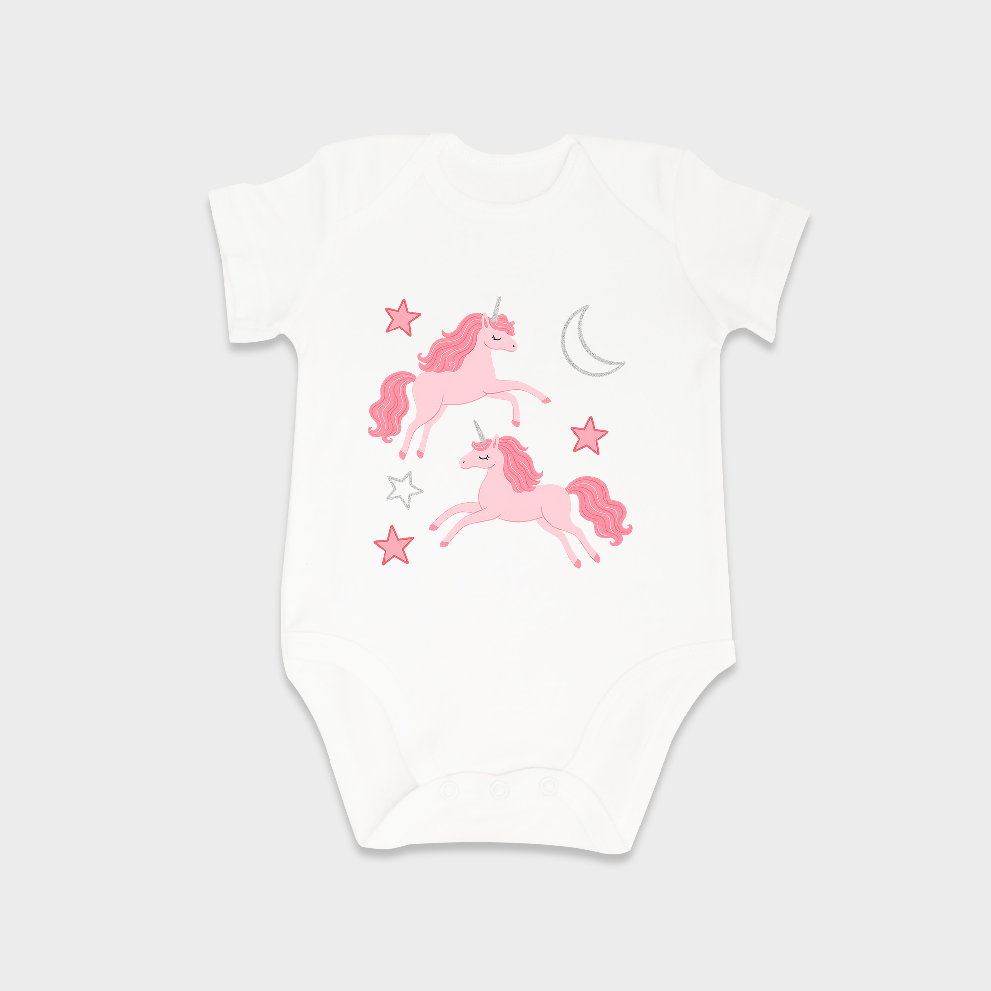 Unicorn baby onesies in White