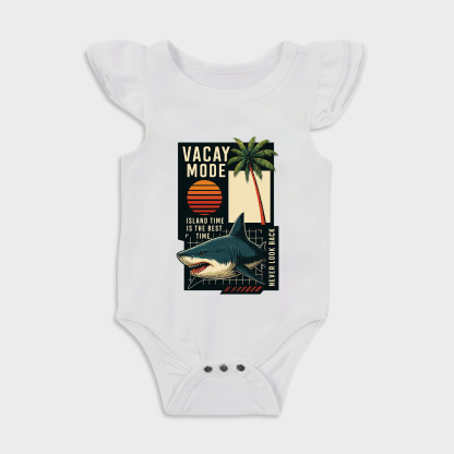 Baby romper - Vacay Mode Ruffled Triangle Romper White