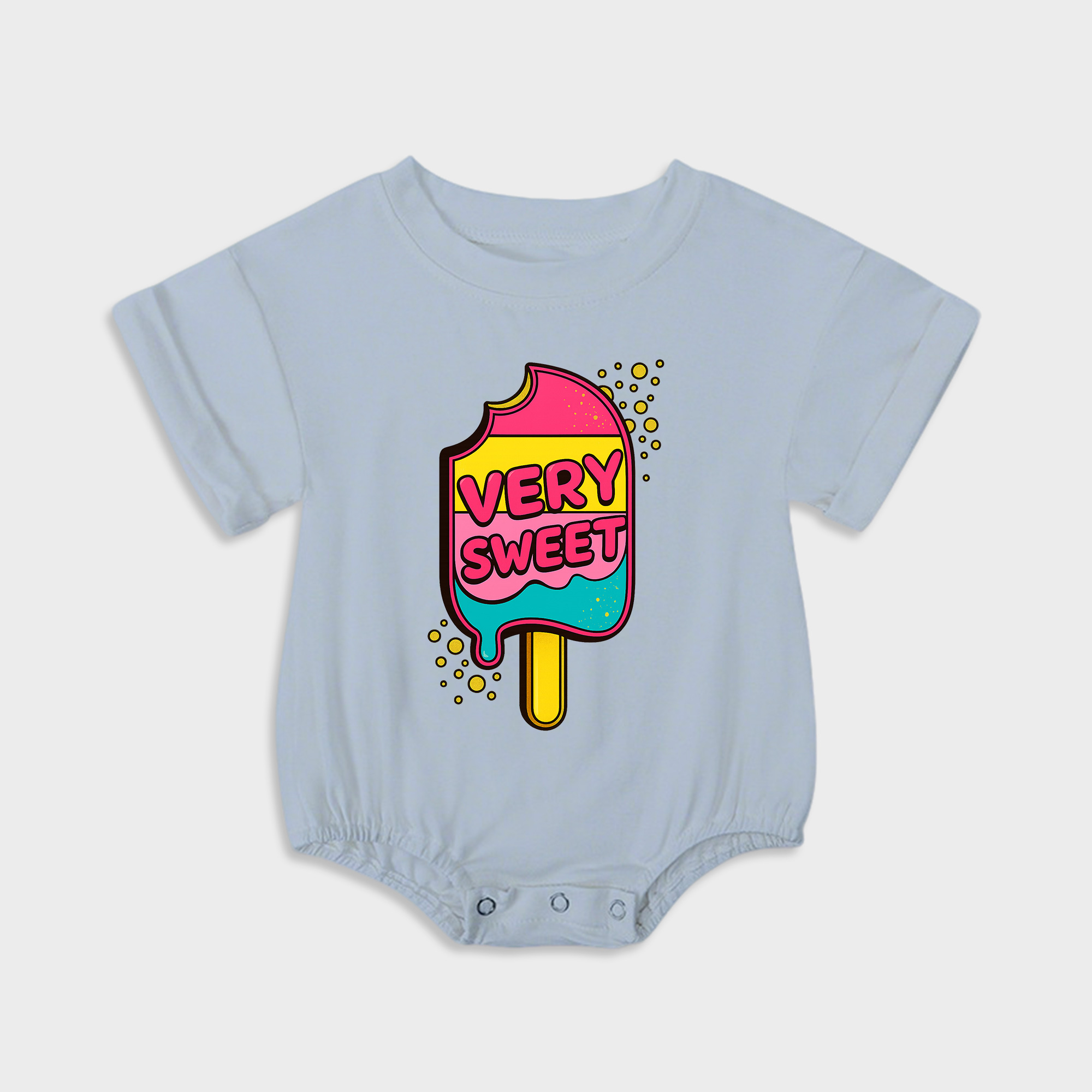 baby onesies - very sweet short-sleeved triangle onesies light steel blue