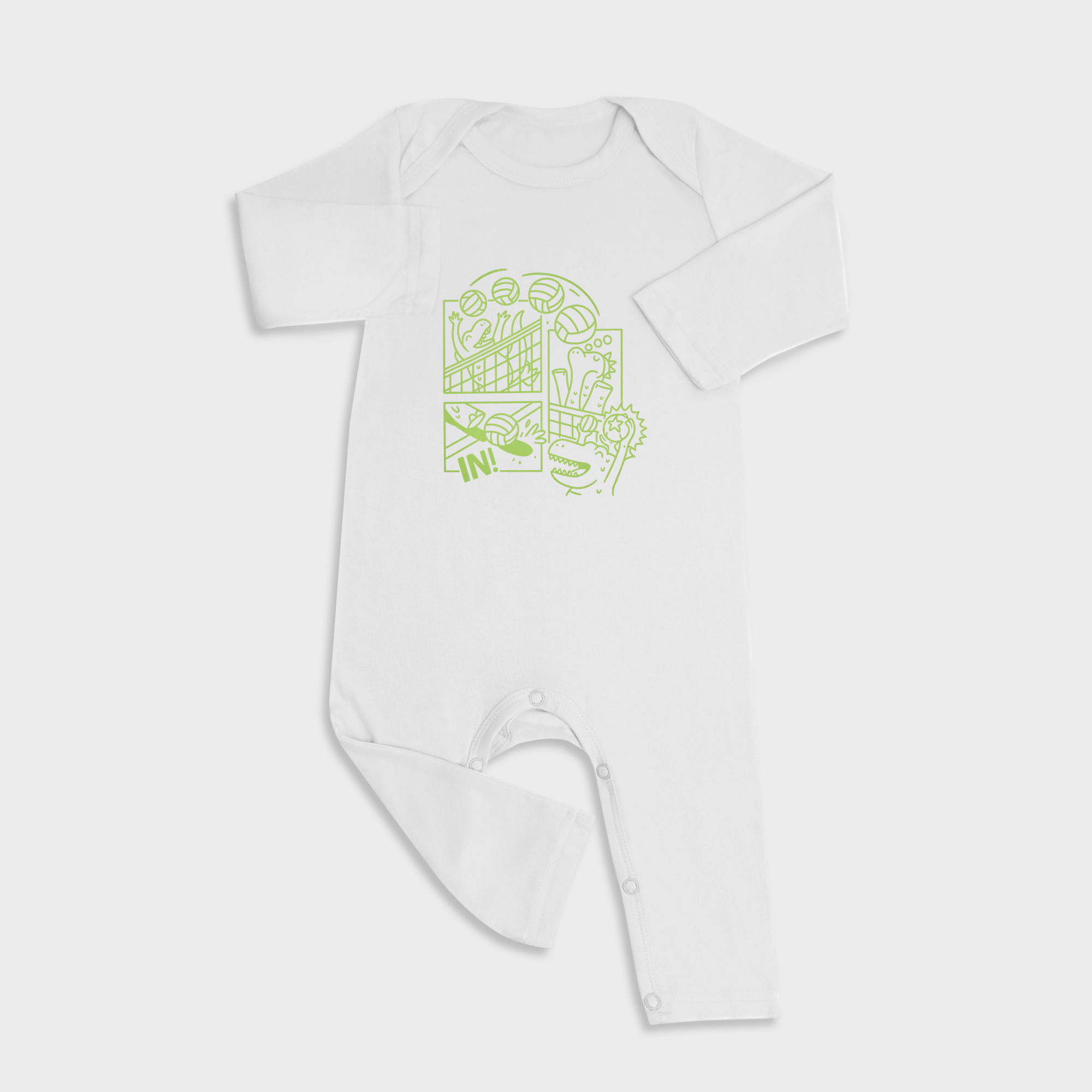 Volleyball Baby Full Length Snap Rompers