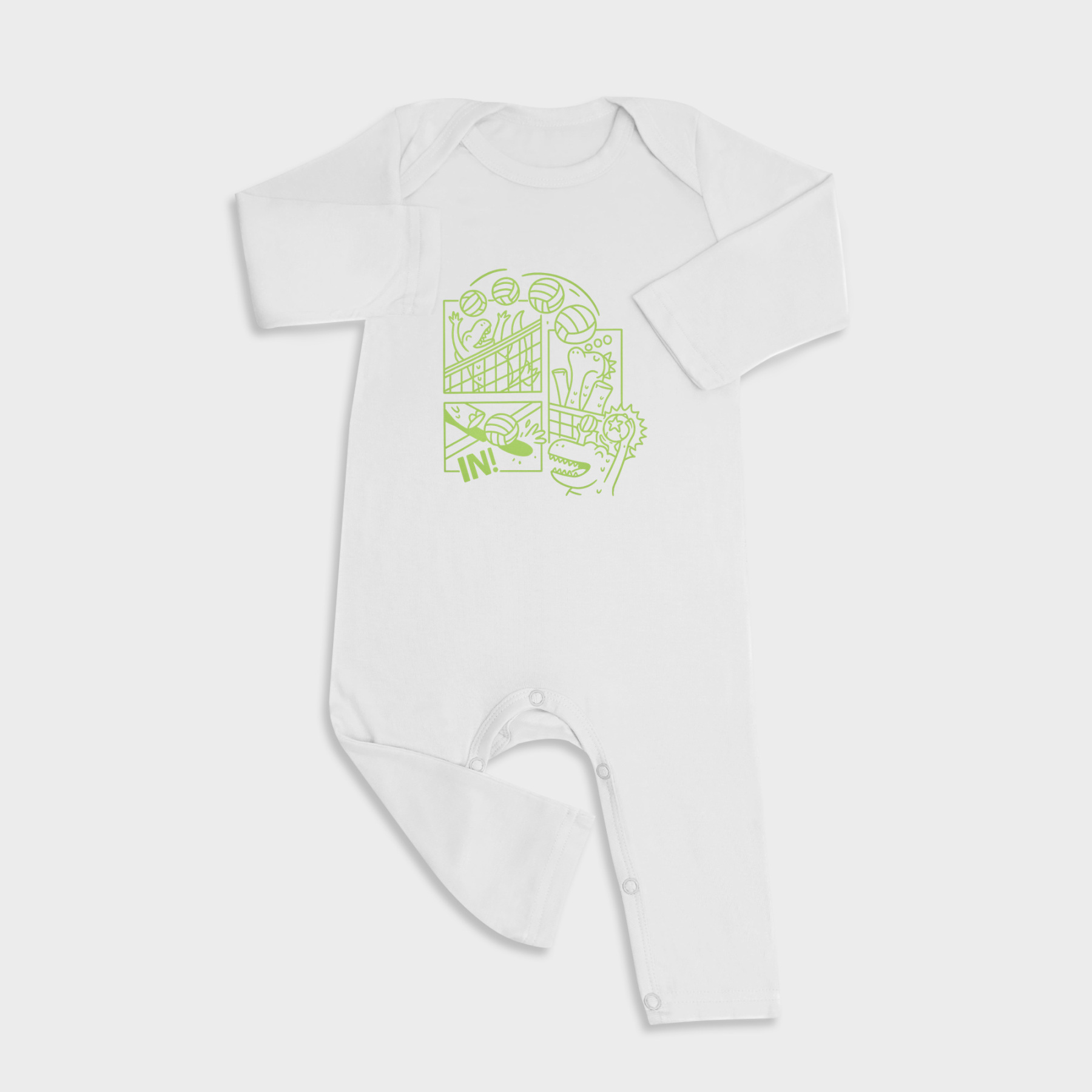Volleyball Baby Full Length Snap Rompers
