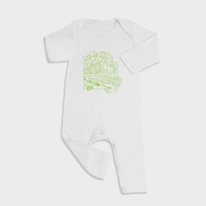 Volleyball Baby Full Length Snap Rompers