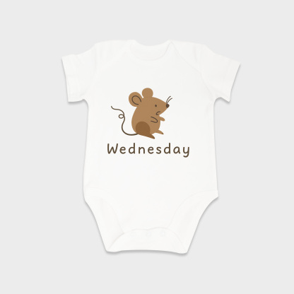 Wednesday baby onesies in White