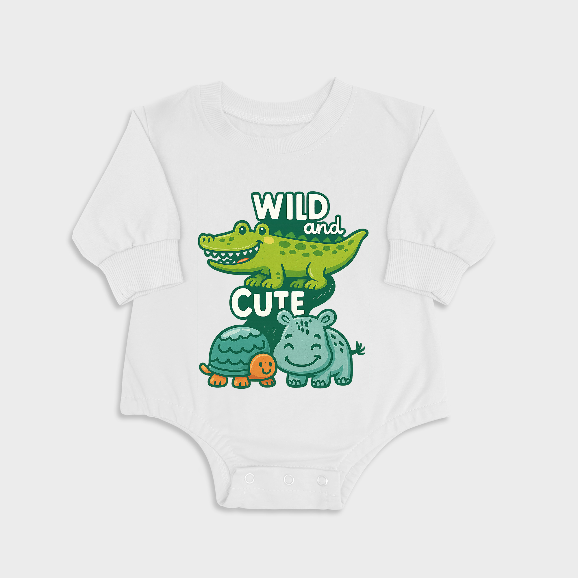 Wild And Cute White long-sleeved triangle baby onesies