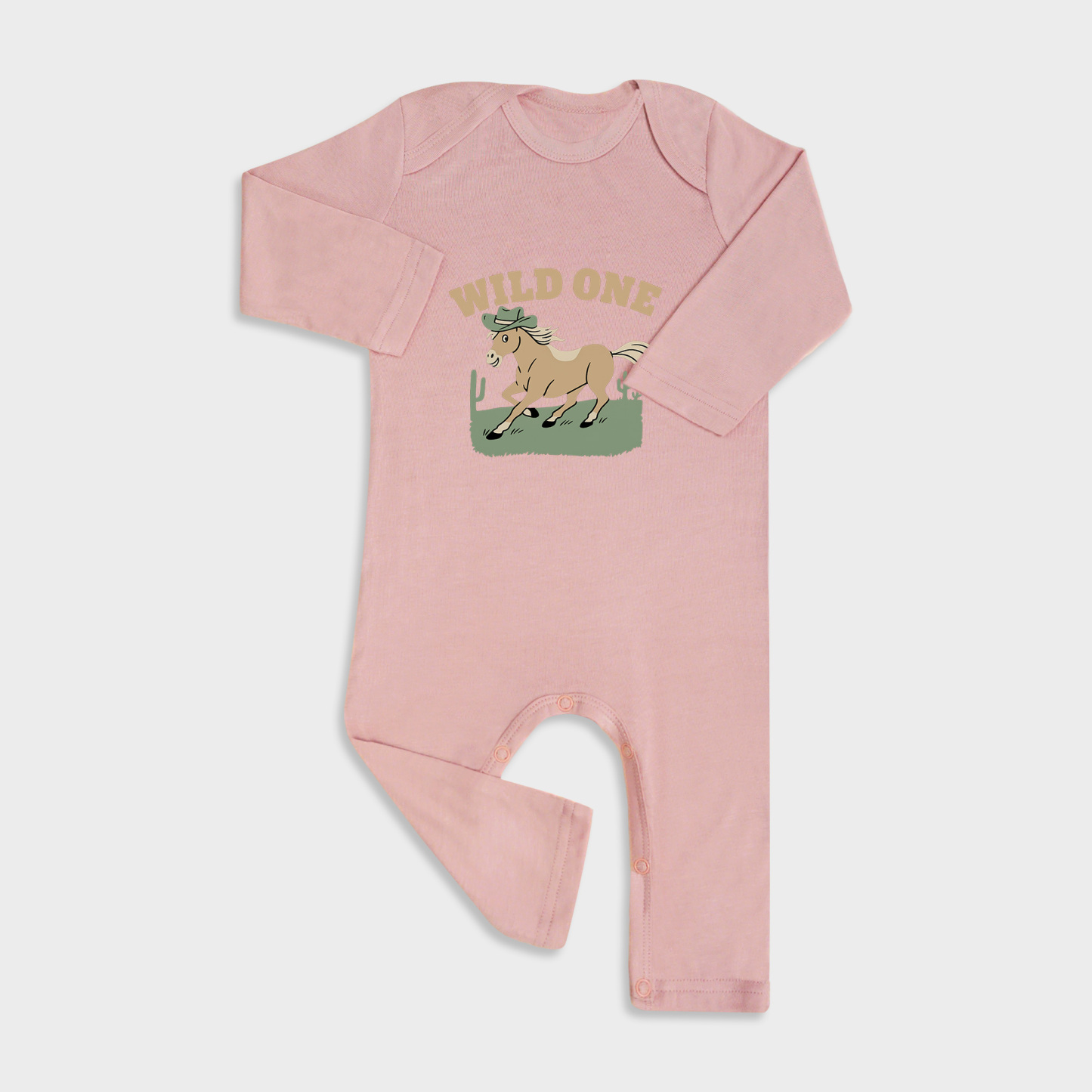 Wild One Baby Full Length Snap Rompers