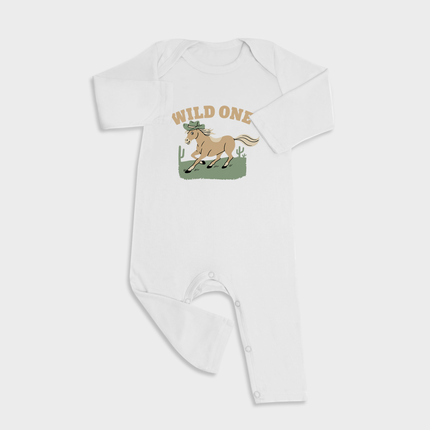 Wild One Baby Full Length Snap Rompers
