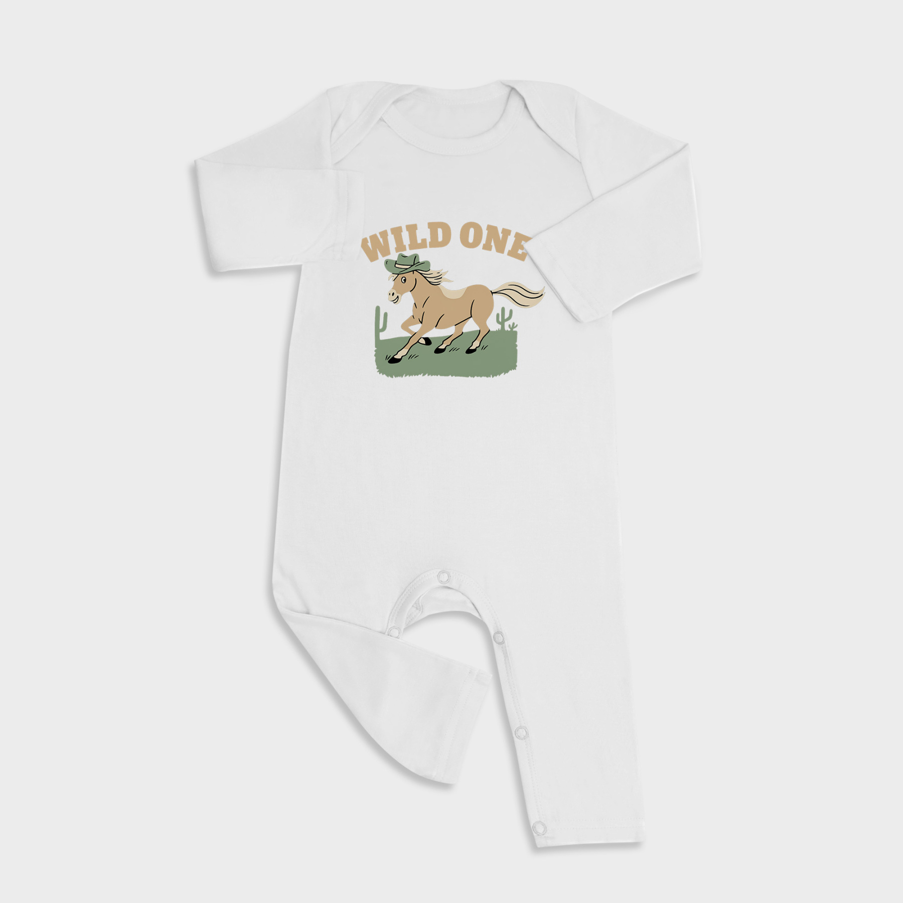 Wild One Baby Full Length Snap Rompers
