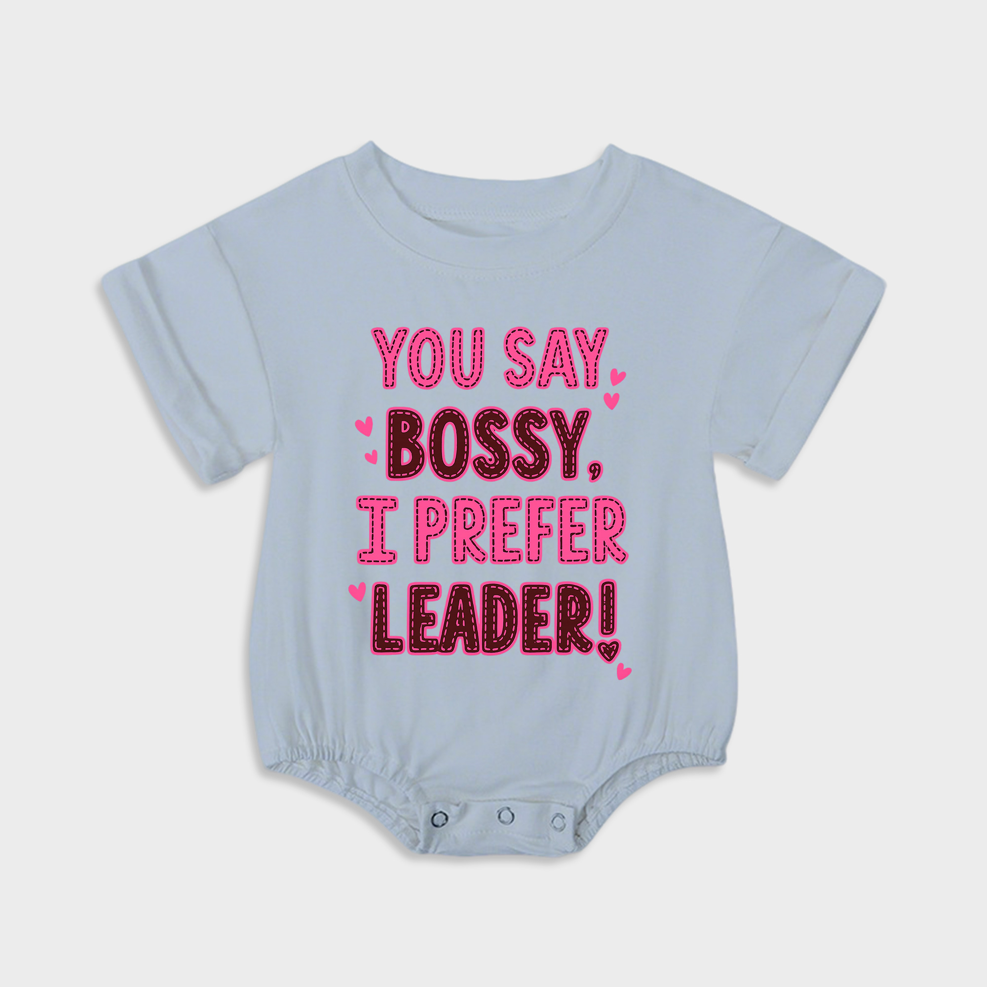 baby onesies - you say bossy short-sleeved triangle onesies light steel blue