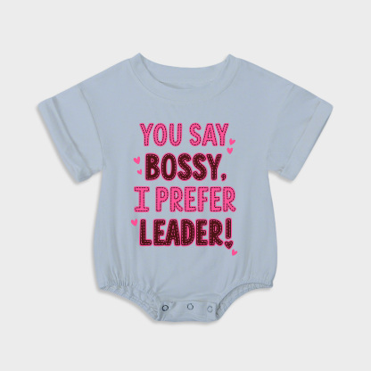 baby onesies - you say bossy short-sleeved triangle onesies light steel blue
