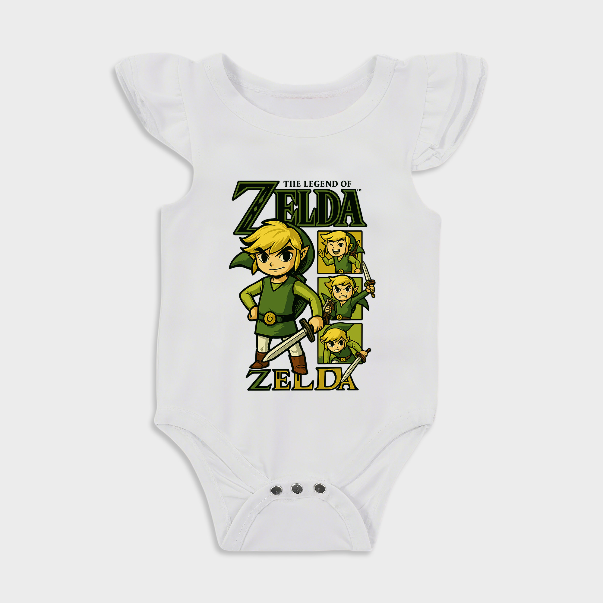 Baby romper - Zelda Ruffled Triangle Romper White