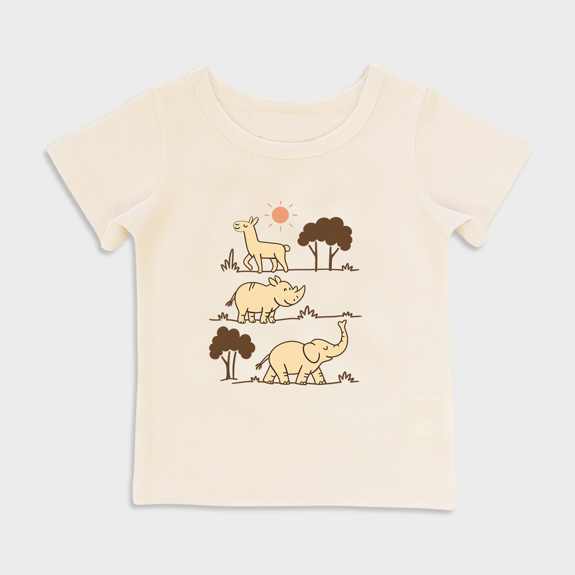 baby shirts Zoo Animals-Kids' T-Shirt, Toddler Top Beige