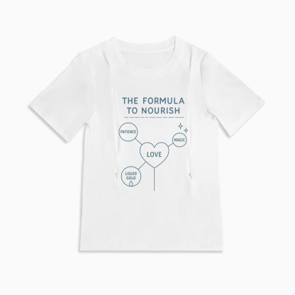 Cute Nursing Top for New Moms | Nourish Graphic | Side Zippers