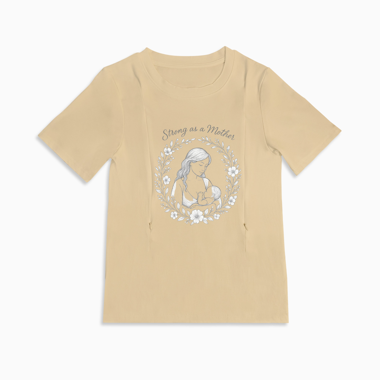 Strong as a Mother Zipper Nursing Top | Soft 95% Cotton Tee