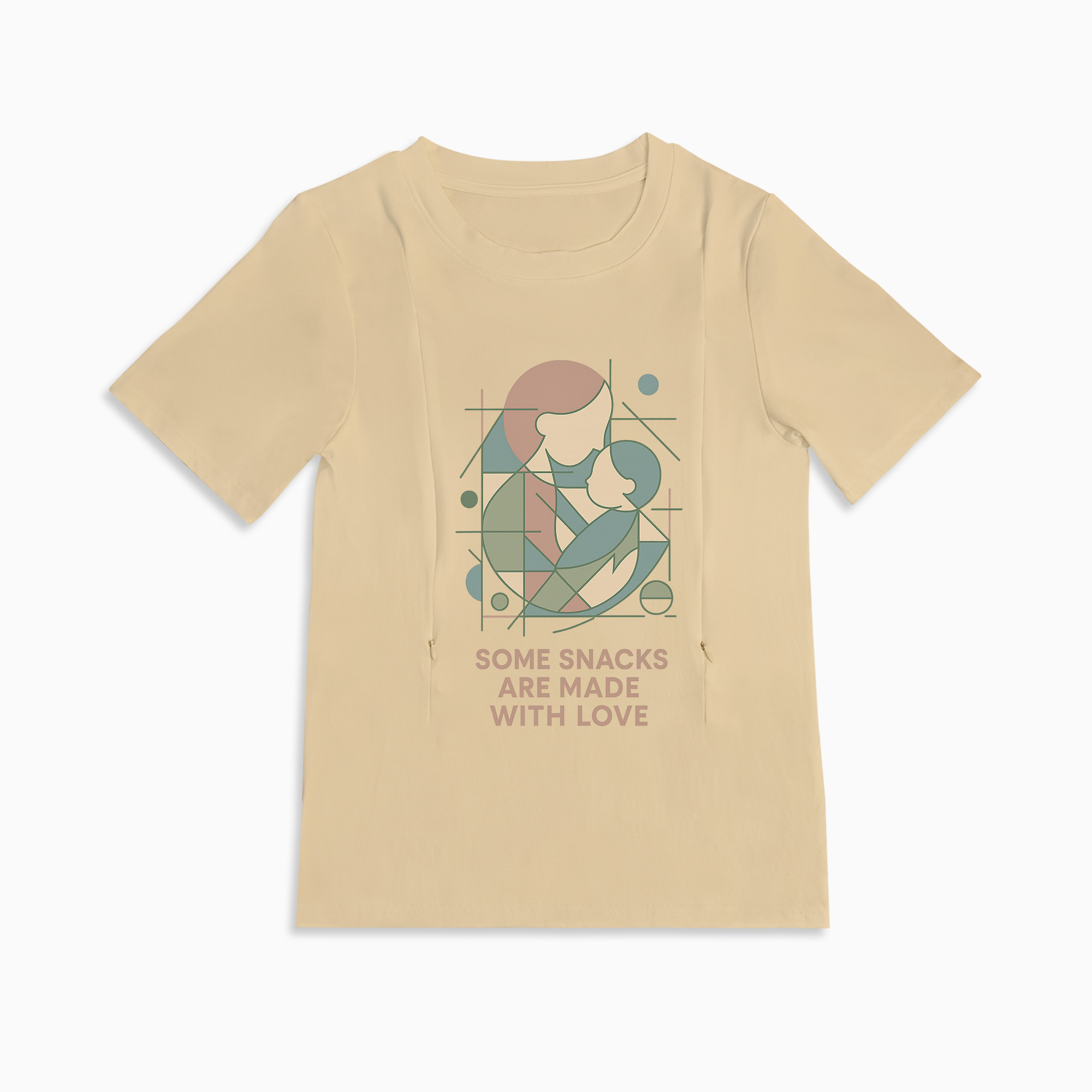 New Mom Gift | "Snacks Made with Love" Zipper Nursing Shirt