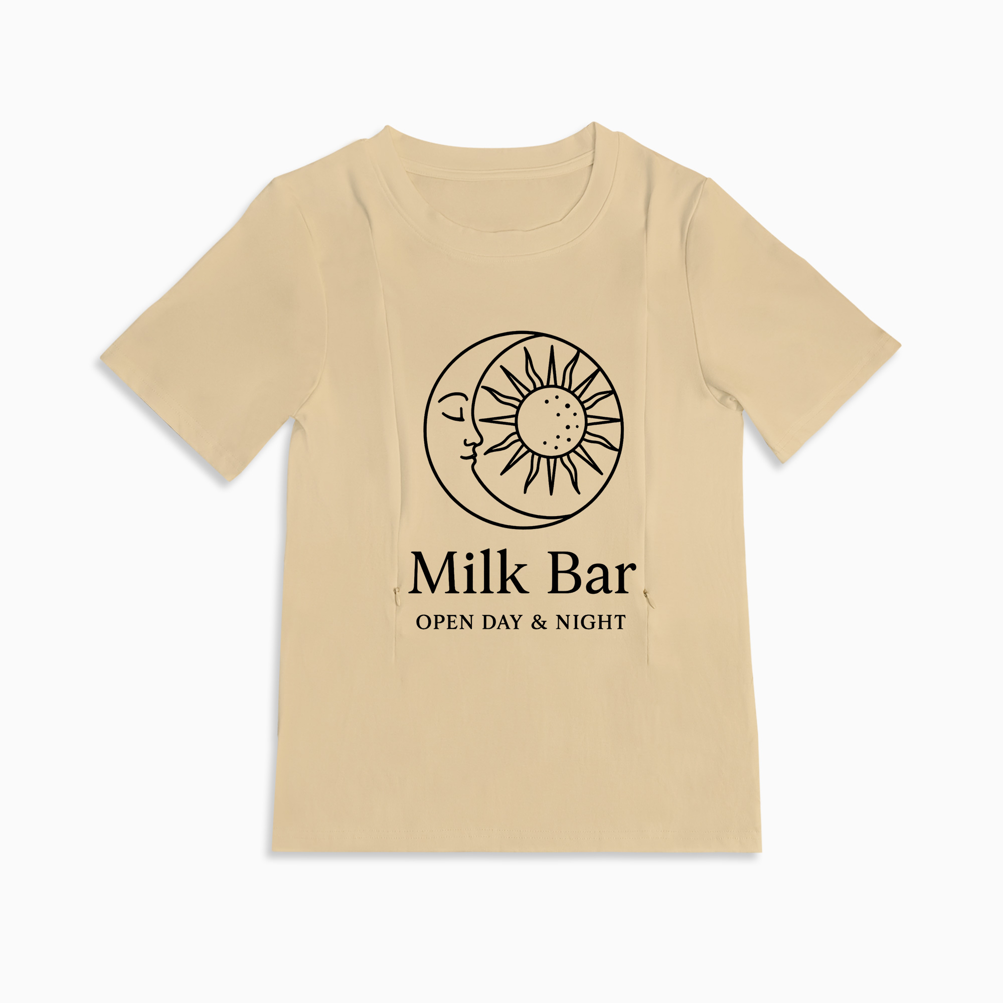 Soft Cotton Nursing Tee | 24/7 Milk Bar | Discreet Side Zipper