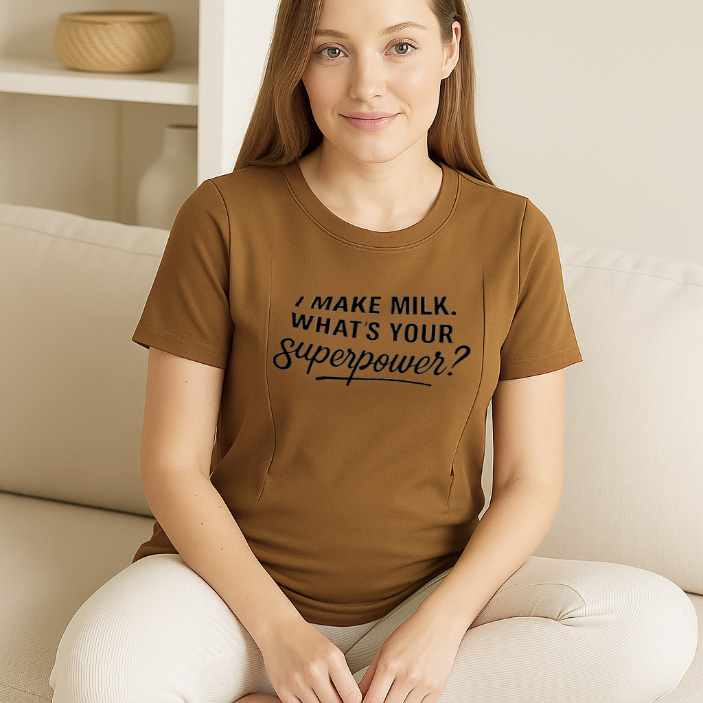 Postpartum Nursing Tee | "I Make Milk" Slogan | Easy Zi | brand