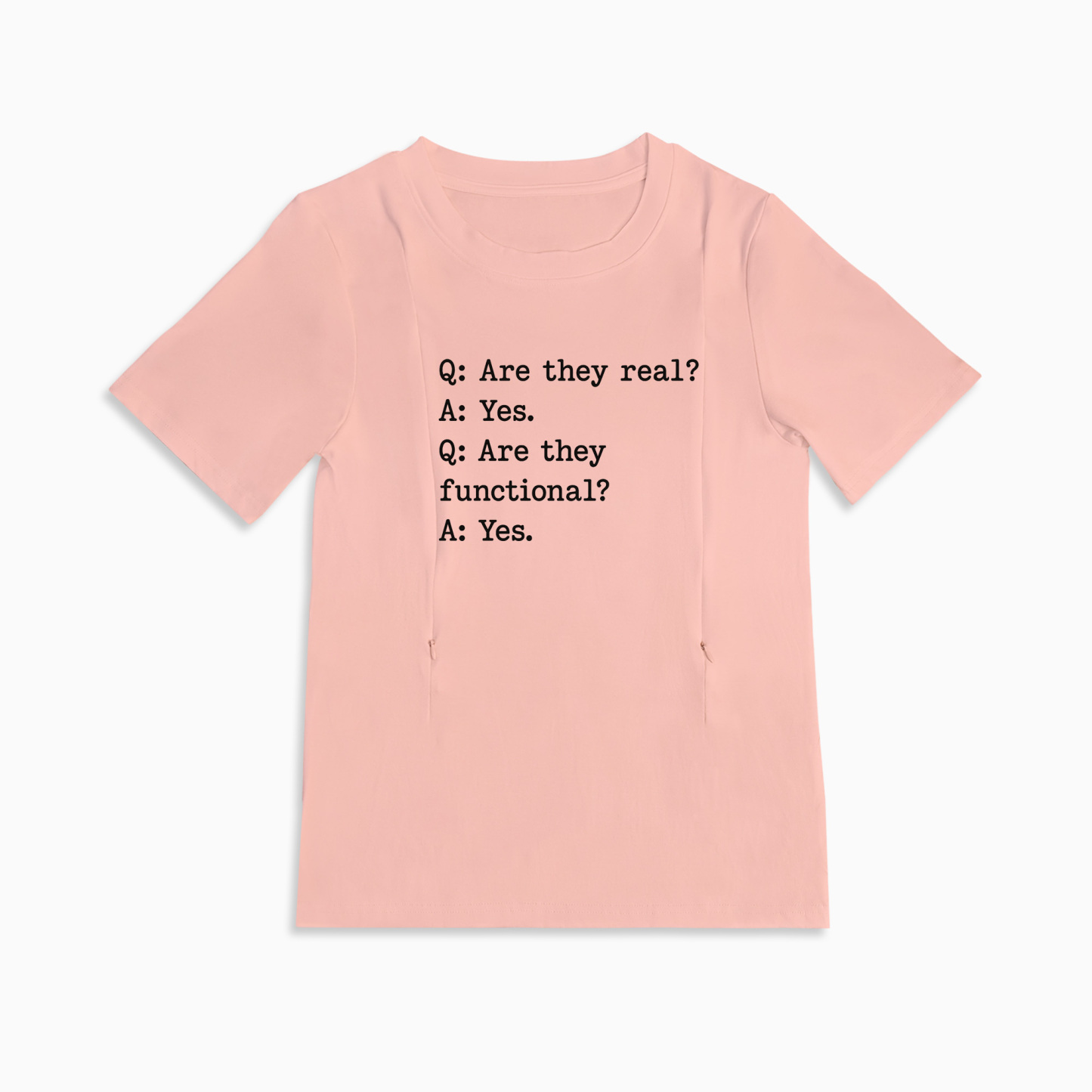 Zipper Nursing T-Shirt | "Yes They're Functional" Slogan | Totkeeps