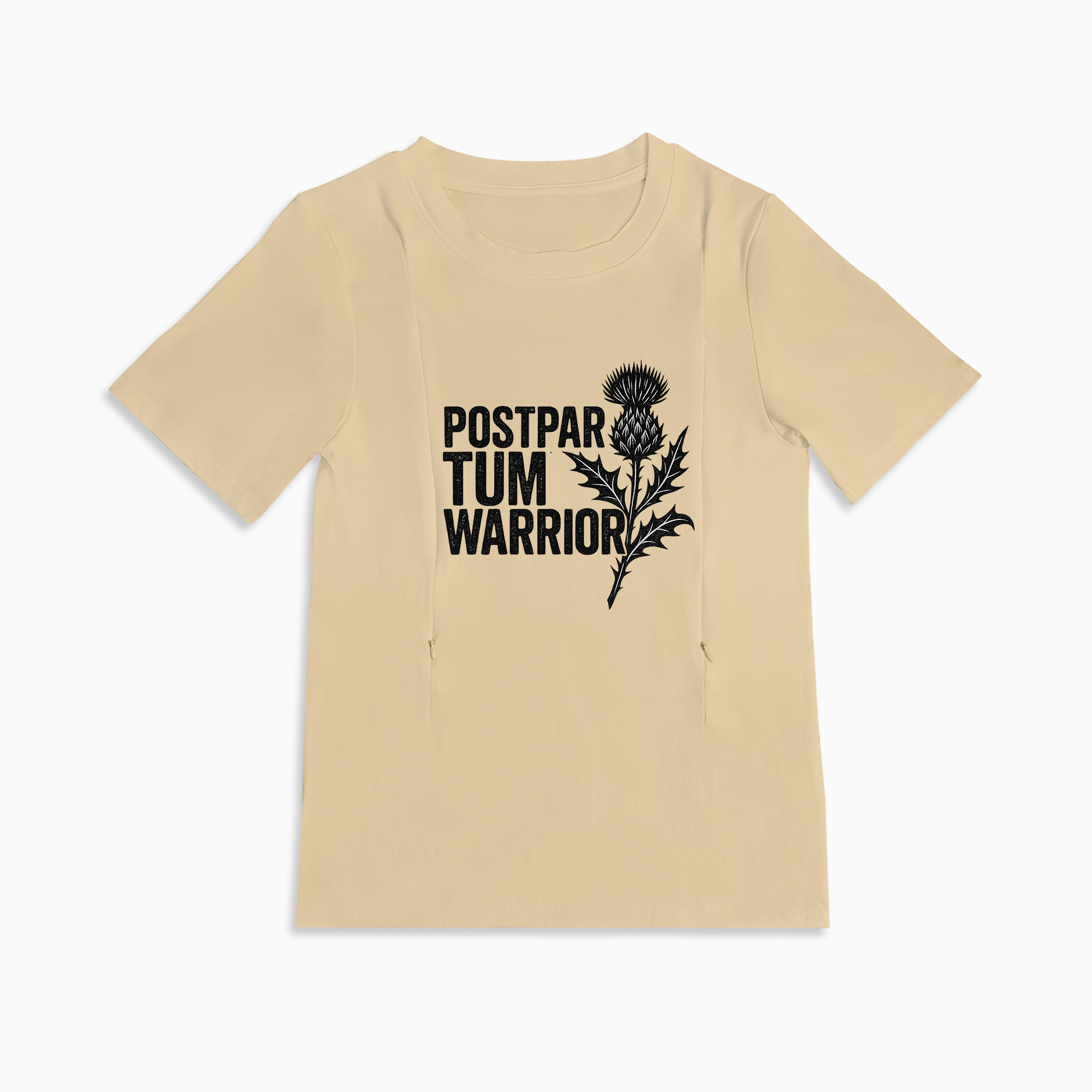 Postpartum Warrior Cotton Nursing Shirt | Discreet Side Zippers