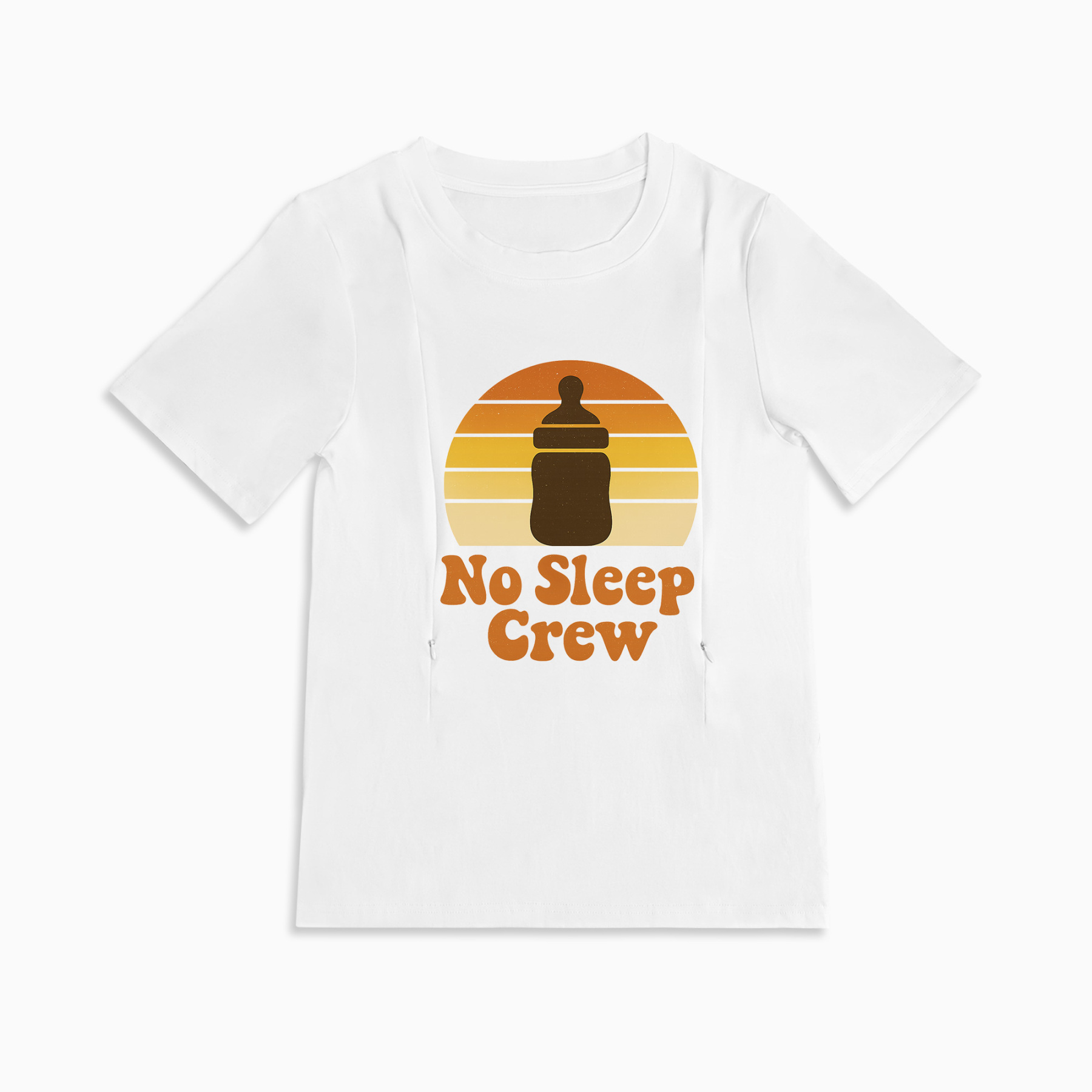 No Sleep Crew Tee | Functional Nursing Shirt with Hidden Zippers