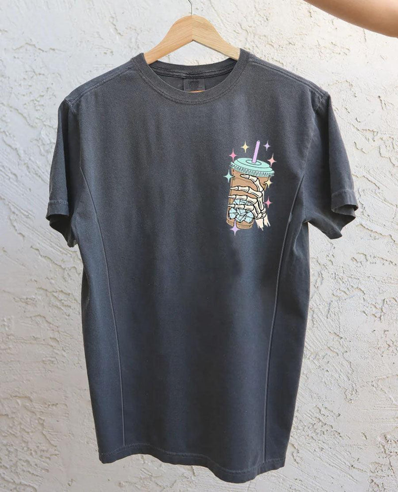 Mom Breastfeeding Nursing T-Shirt - Fueled by Iced Coffee and Anxiety