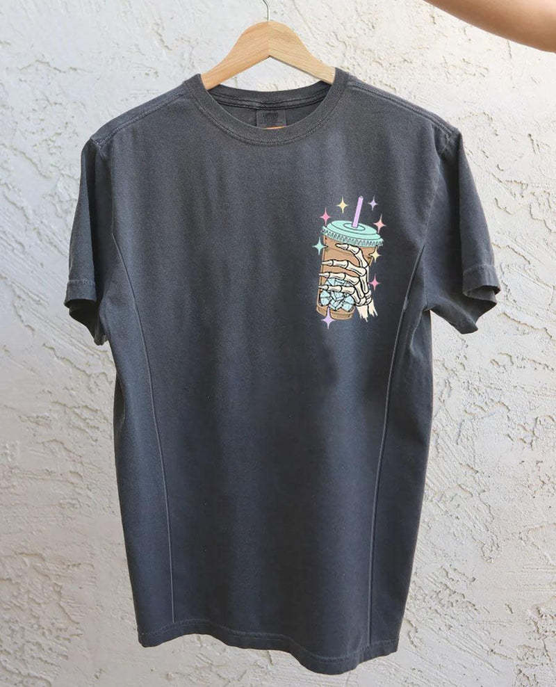 Mom Breastfeeding Nursing T-Shirt - Fueled by Iced Coffee and Anxiety