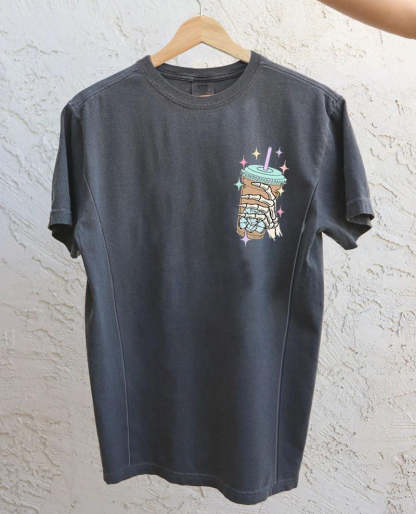 Mom Breastfeeding Nursing T-Shirt - Fueled by Iced Coffee and Anxiety