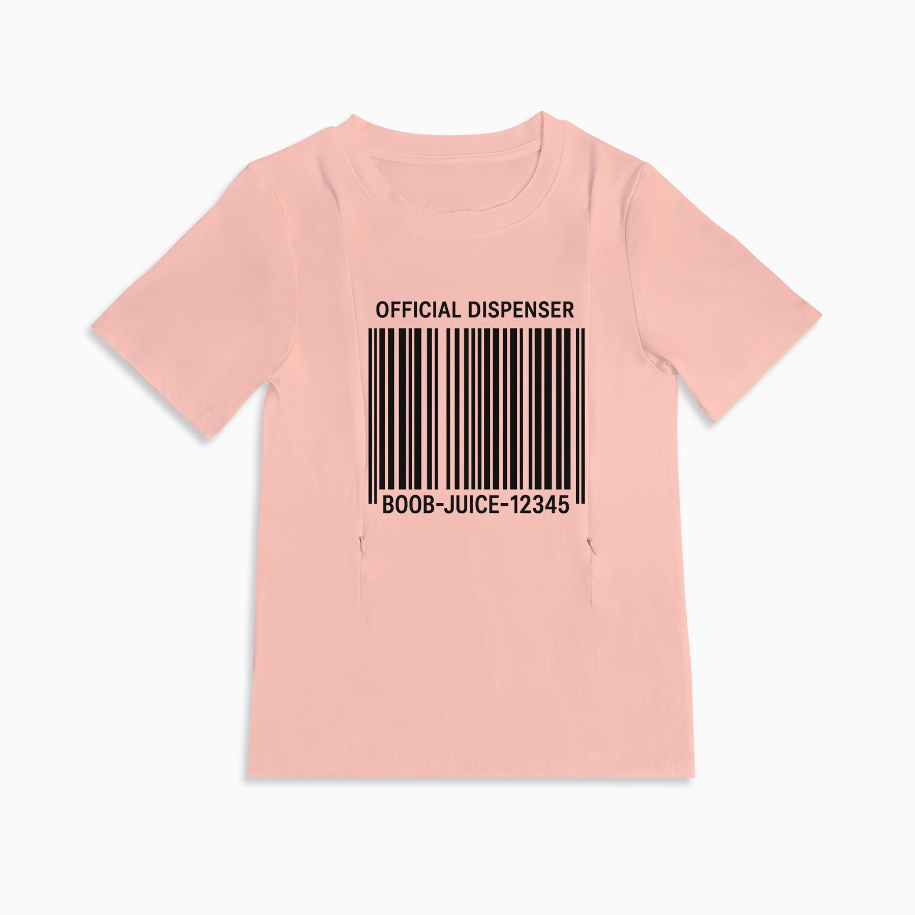 Postpartum T-Shirt for Nursing | Boob Juice Dispenser | Zipper Access