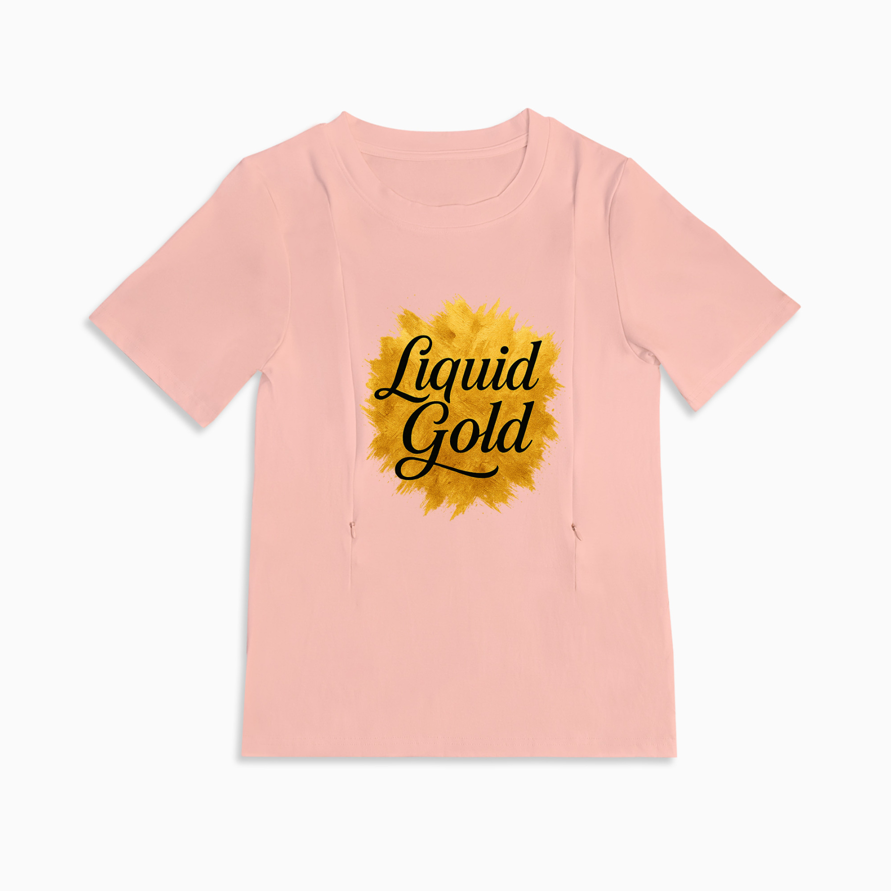 Cotton Breastfeeding Top With Zippers | "liquid Gold" | Totkeeps