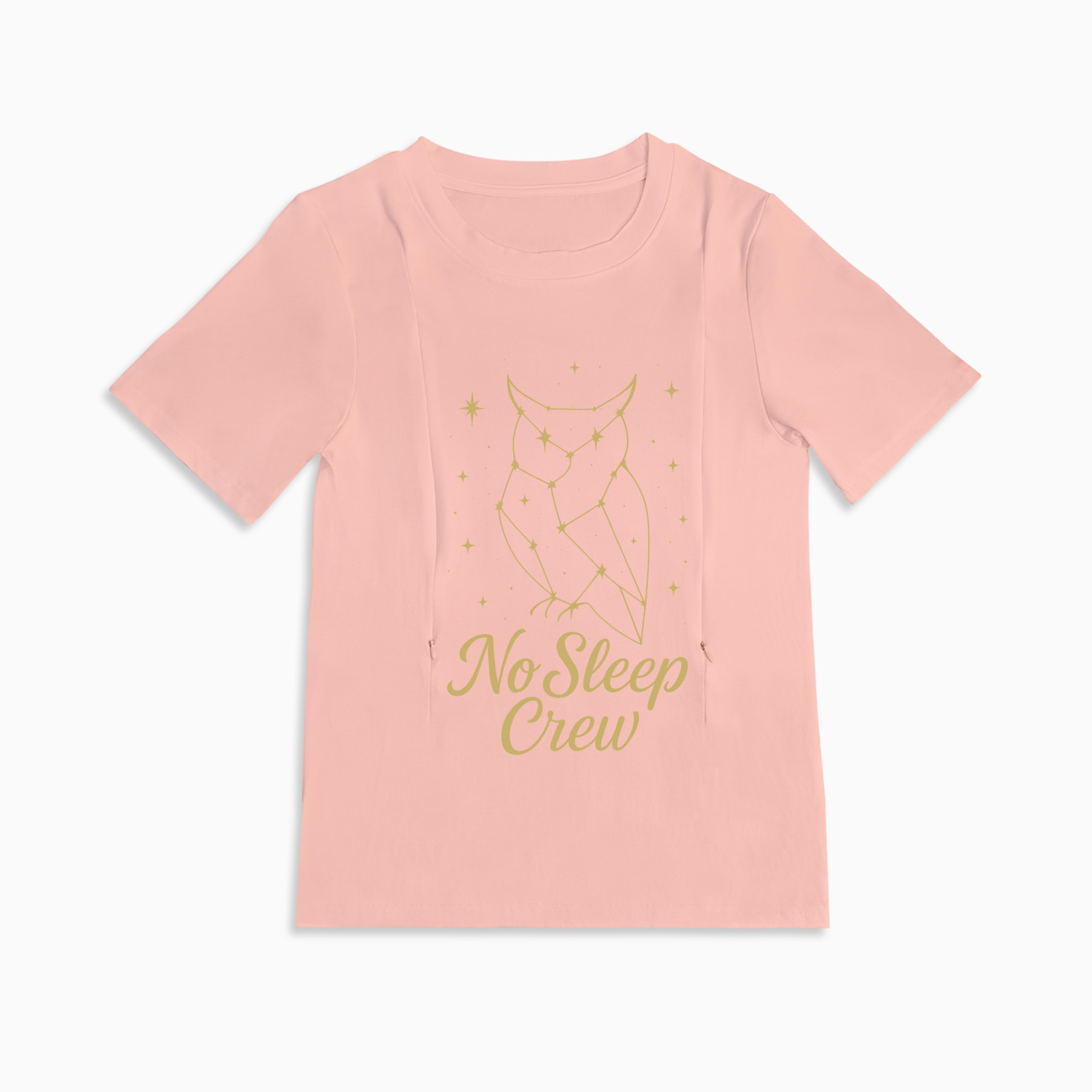 Cute & Funny Nursing Top | No Sleep Crew Tee | Easy Breastfeeding