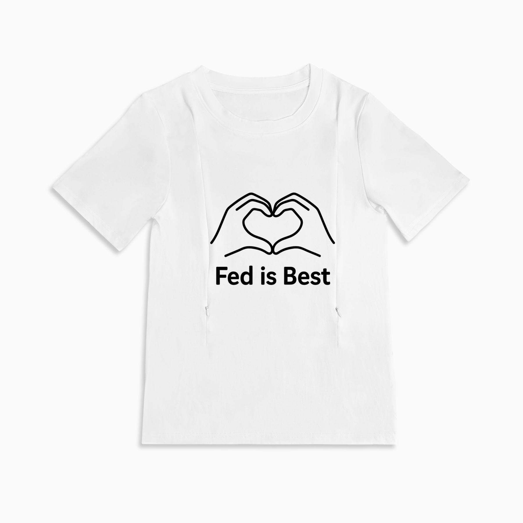 Side Zip Nursing T-Shirt | Fed Is Best Design | For All Moms