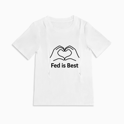 Side Zip Nursing T-Shirt | Fed Is Best Design | For All Moms