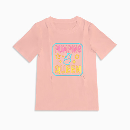 Postpartum Pumping Top | Pumping Queen Slogan | 95% Cotton