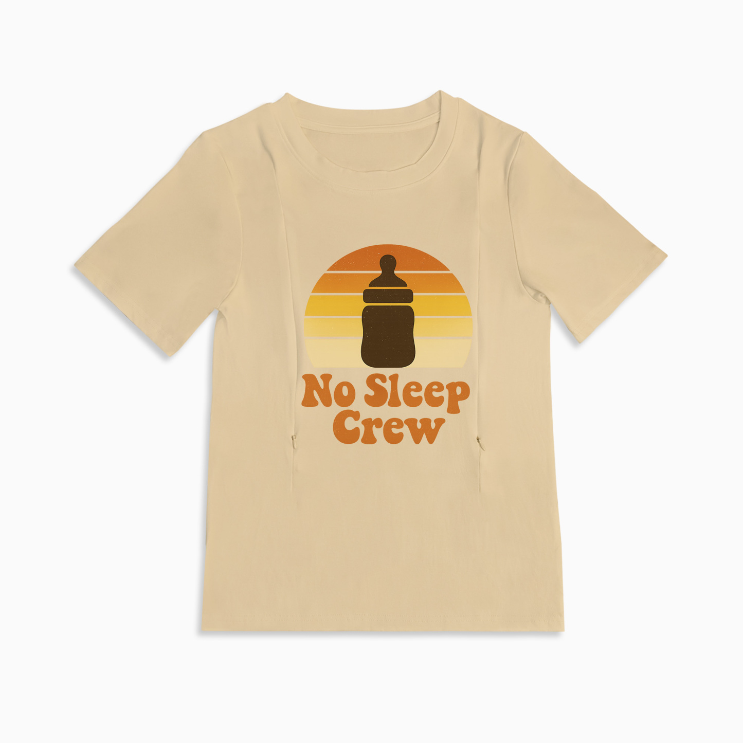 No Sleep Crew Tee | Functional Nursing Shirt with Hidden Zippers