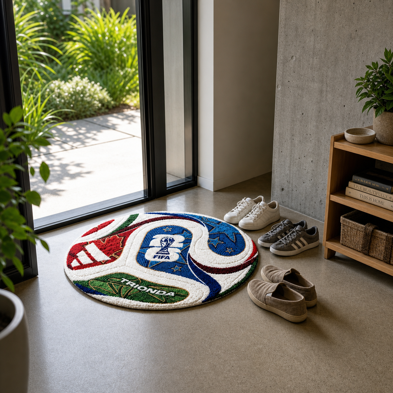 2026 World Cup Soccer Ball Round Tufted Rug