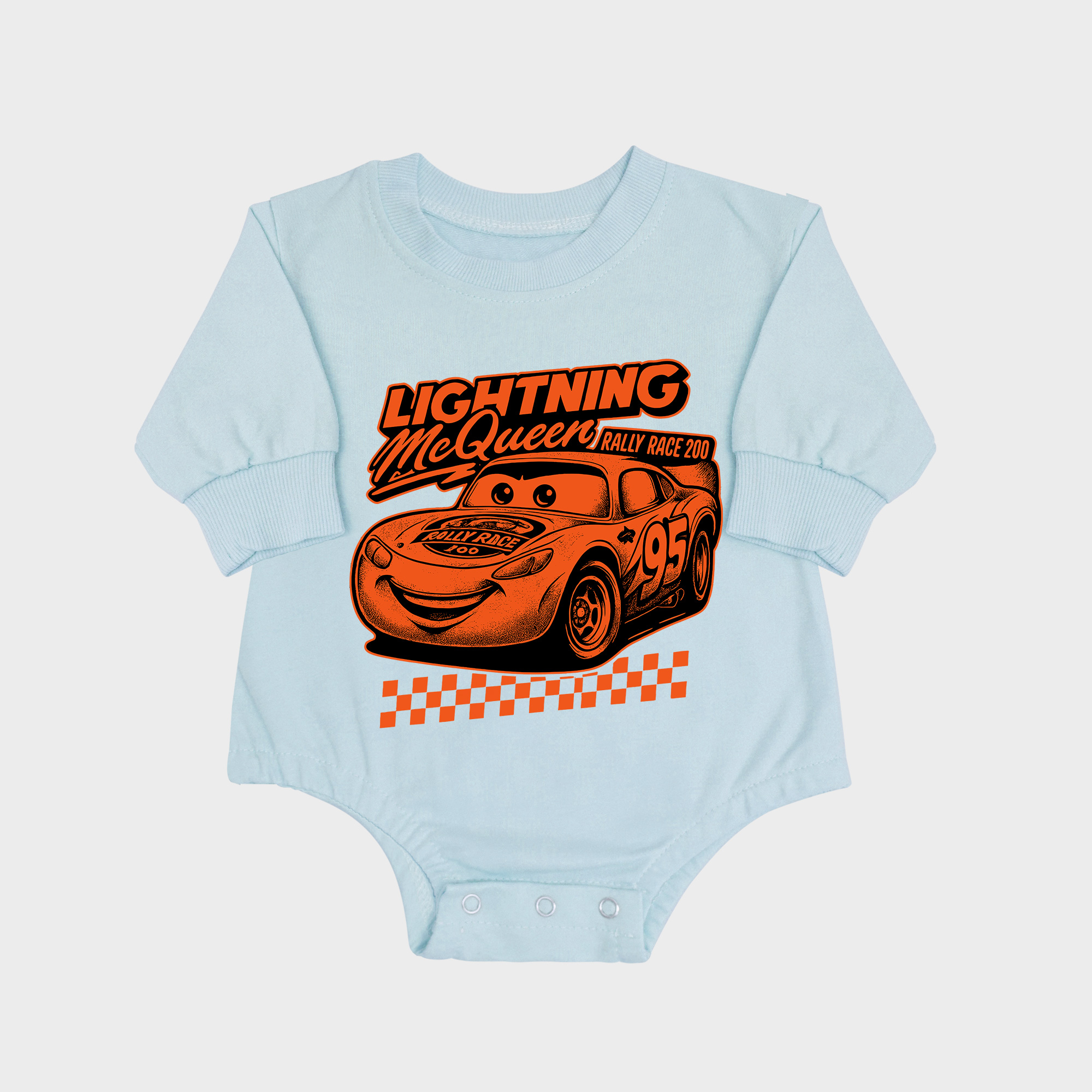 Lightnine Long-sleeved Triangle Onesies Aqua baby romper