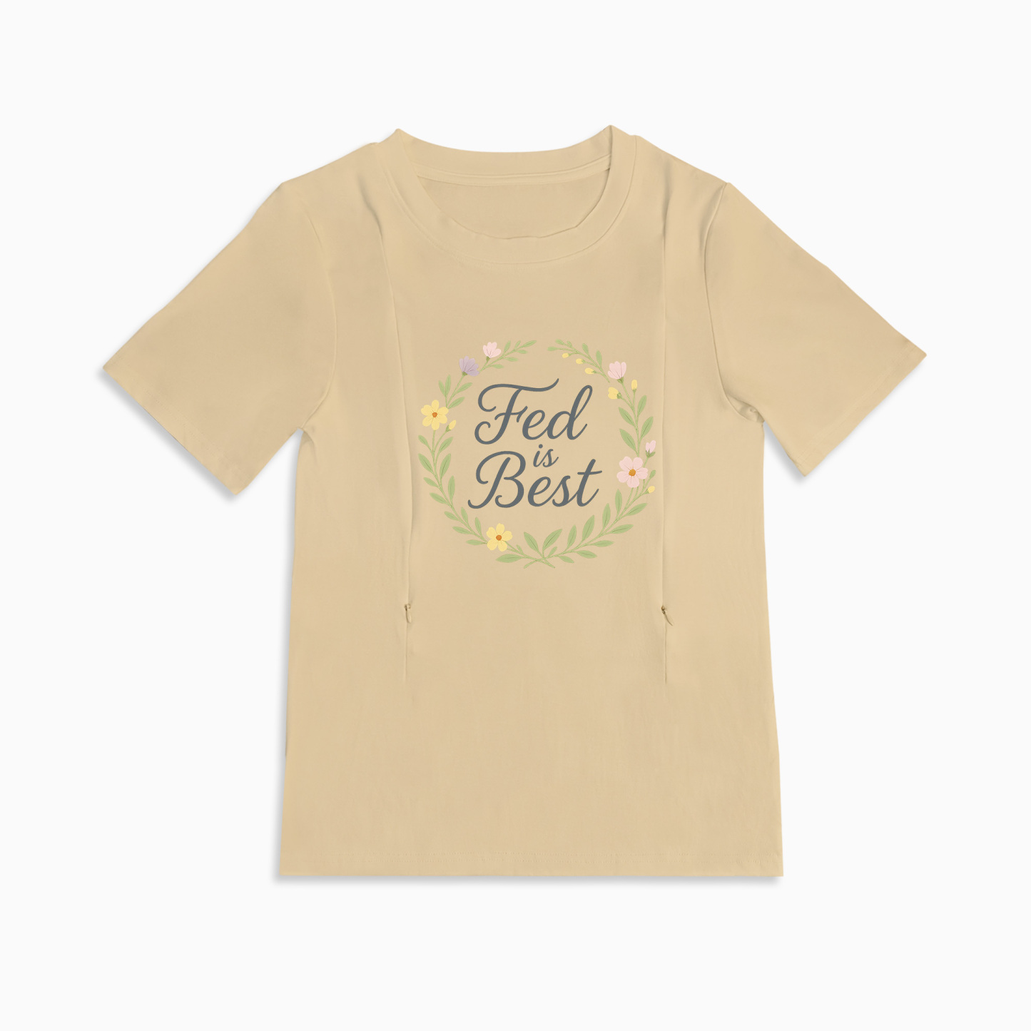 Totkeeps Fed Is Best Tee | Supportive Zipper Nursing Top